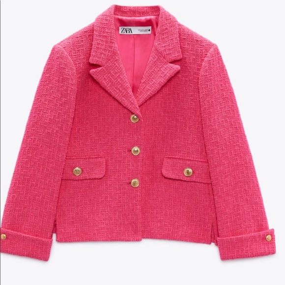 Zara buttoned textured weave blazer - Picture 5 of 7